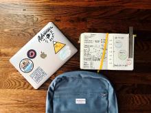 backpack with school supplies