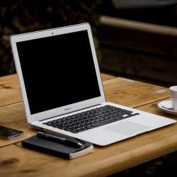 computer sitting on desk