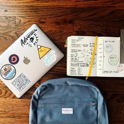 backpack with school supplies